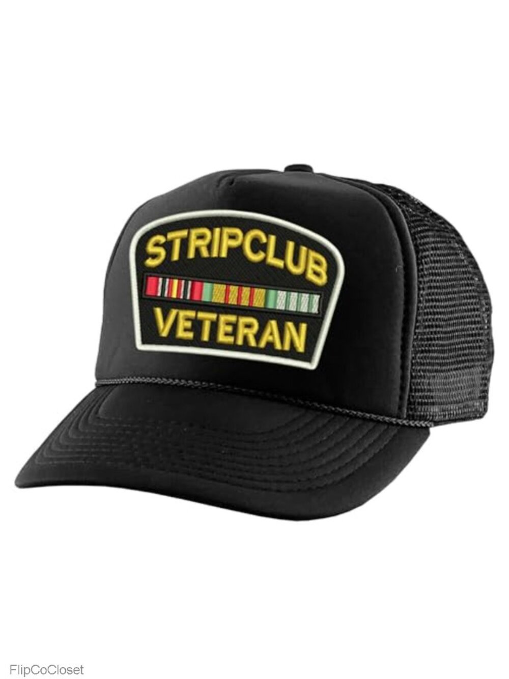 Stripclub Veteran Trucker Hat Funny Embroidered Adjustable Snapback Adult